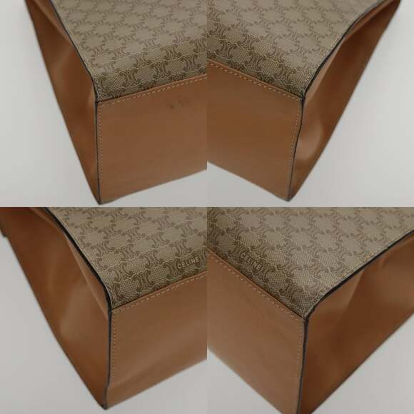 CELINE Macadam Canvas Hand Bag Coated Canvas Beige - Picture 10 of 12